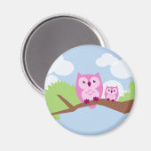 Niedlich rosa Mama und Baby Magnet (Vorderseite/Rückseite)