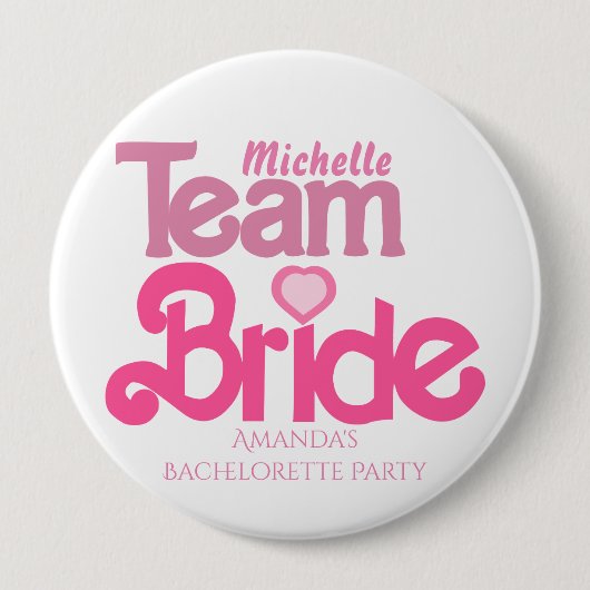 Niedlich-rosa-Mannschaftsbriefe Button (Vorderseite)