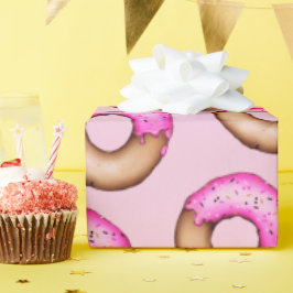 Niedlich rosa Mattierte Donuts mit Sprinklermuster Geschenkpapier