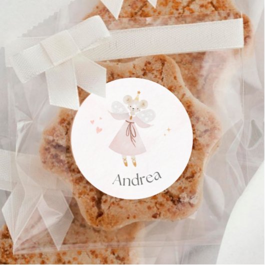 Niedlich rosa Mausaufkleber Runder Aufkleber