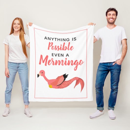 Niedlich rosa Mermaid Flamingo Inspiration Zitat Fleecedecke (Beispiel)