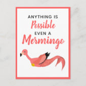 Niedlich rosa Mermaid Flamingo Inspiration Zitat Postkarte (Vorderseite)
