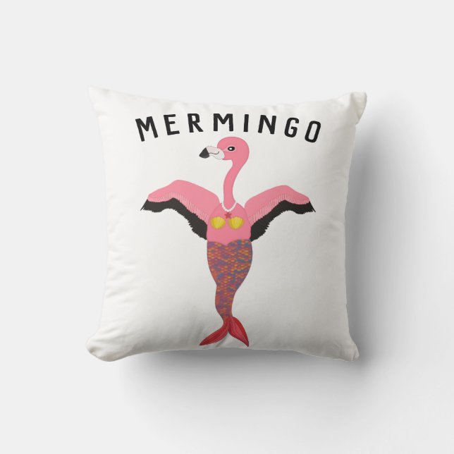 Niedlich rosa Mermaid Flamingo Magical Bird Artwor Kissen (Vorderseite)