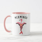 Niedlich rosa Mermingo Flamingo Meerjungfrau Vogel Tasse (Links)
