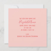 Niedlich-rosa-Minimalistische Kalligrafie (Rückseite)