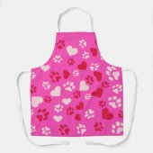 Niedlich rosa mit Herz- und Katzenpaw-Muster Schürze (Vorderseite)