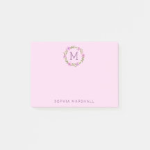 Niedlich rosa Mit Monogramm Blumenregen