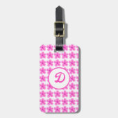 niedlich rosa, modern mit Monogramm Gepäckanhänger (Vorderseite vertikal)