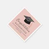 Niedlich-rosa-Moderne Feminine Graduation Party Serviette (Ecke)