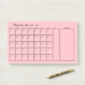 Niedlich rosa Monatsplaner Post-it Klebezettel (Auf Schreibtisch)