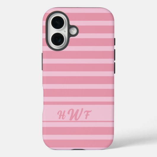 Niedlich rosa, monochromatisch gestreift Case-Mate iPhone hülle (Rückseite)