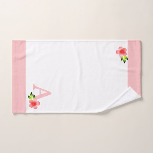 Niedlich rosa Monogramm mit Blume-Handtuchhandtuch Badhandtuch Set (Handtuch)