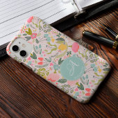 Niedlich rosa Monogramm Name personalisiert gurt Case-Mate iPhone Hülle