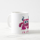 Niedlich rosa Monster Kaffeetasse (Vorderseite Links)