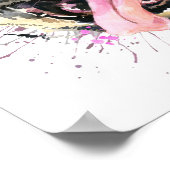 Niedlich rosa Mops Poster (Ecke)