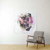 Niedlich rosa Mops Wandteppich (Beispiel (Horizontal))