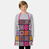 Niedlich-rosa Mosaikmusterkinder Schürze (Getragen)