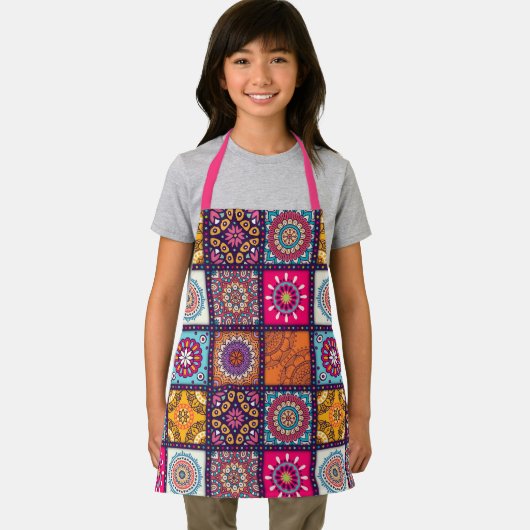 Niedlich-rosa Mosaikmusterkinder Schürze (Insitu)