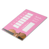 Niedlich rosa Musikalische Geigenunterricht Notizblock (angewinkelt)