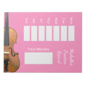 Niedlich rosa Musikalische Geigenunterricht Notizblock (Vorderseite)