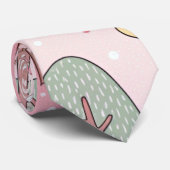 Niedlich rosa Muster Krawatte (Gerollt)