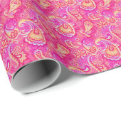 Niedlich rosa, nahtlose Paisley-Optik Geschenkpapier (Rolleneckpunkt)