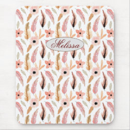 Niedlich rosa Name Floral Wasserfarbe Girl Mousepad