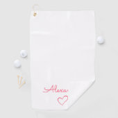 Niedlich rosa Name Golfhandtuch (Insitu)