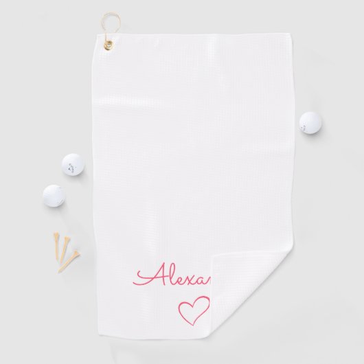 Niedlich rosa Name Golfhandtuch (Insitu)