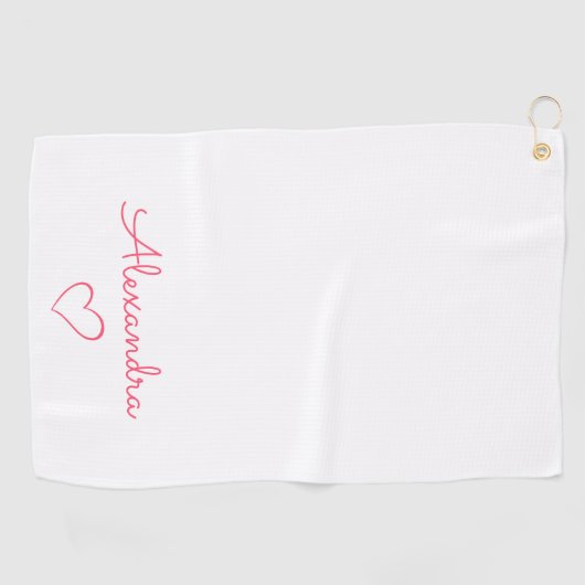 Niedlich rosa Name Golfhandtuch (Horizontal)
