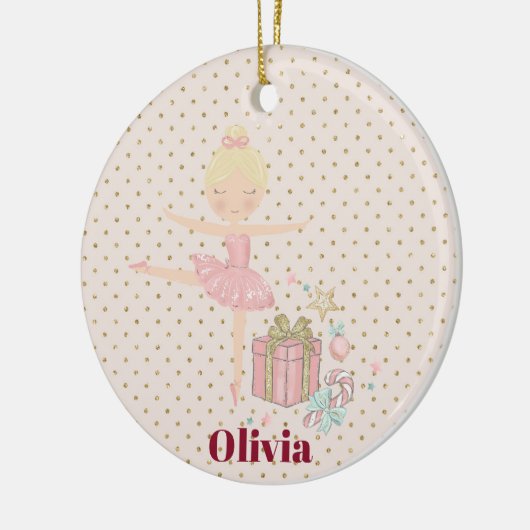 niedlich-rosa-Nutcracker-Ballerina Keramik Ornament (Links)