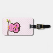 Niedlich rosa Ohr Gepäckanhänger (Vorderseite horizontal)