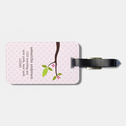 Niedlich rosa Ohr Gepäckanhänger (Rückseite horizontal)