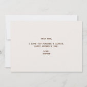 Niedlich rosa Ohr | Muttertagskarte Karte (Rückseite)