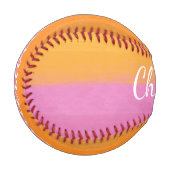 Niedlich Rosa Orange Abstrakte Farbe Personalisier Baseball (Vorderseite Links)