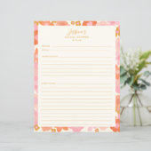 Niedlich Rosa Orange Blume Brautparty Rezept Seite (Stehend Vorderseite)