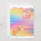 Niedlich Rosa Orange Dragons Girl Baby Dusche Einladung (Rückseite)