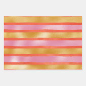 Niedlich Rosa Orange Gold Weihnachtsfeiertag Geschenkpapier Set (Vorderseite)