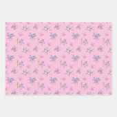 Niedlich Rosa Orange Lila Blume Party Geschenkpapier Set (Vorderseite 3)