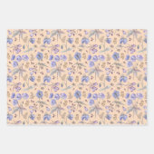 Niedlich Rosa Orange Lila Blume Party Geschenkpapier Set (Vorderseite)