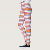 Niedlich-rosa-orange Streifen Leggings (Links)