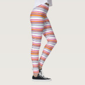 Niedlich-rosa-orange Streifen Leggings (Rechts)