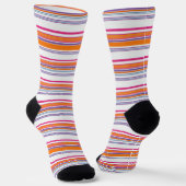 Niedlich-rosa-orange Streifen Socken (Gewinkelt)