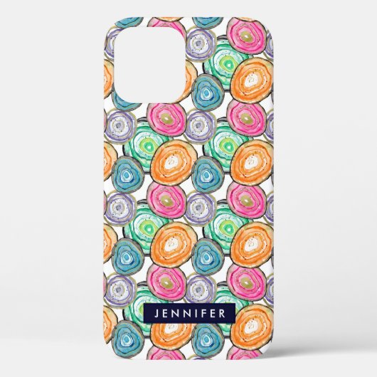 Niedlich-rosa-orangefarbene Geoddel-Muster persona Case-Mate iPhone Hülle (Rückseite)