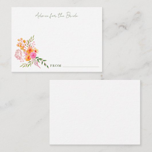 Niedlich rosa Orangefarbenes Brautparty Hinweiskarte (Vorne/Hinten)