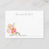 Niedlich rosa Orangefarbenes Brautparty Hinweiskarte (Vorderseite)