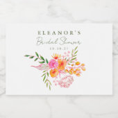 Niedlich rosa Orangefarbenes Brautparty Schaumweinetikett (Einzelnes Label)