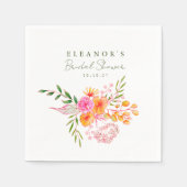 Niedlich rosa Orangefarbenes Brautparty Serviette (Vorderseite)