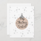 Niedlich-rosa-Ornament, weiß-grau Weihnachtsmonogr Mitteilungskarte (Vorne/Hinten)