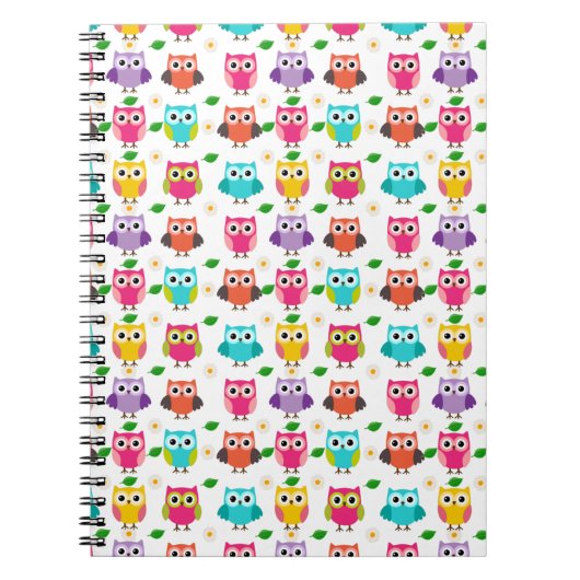 Niedlich rosa Owl-Notebook Notizblock (Vorderseite)